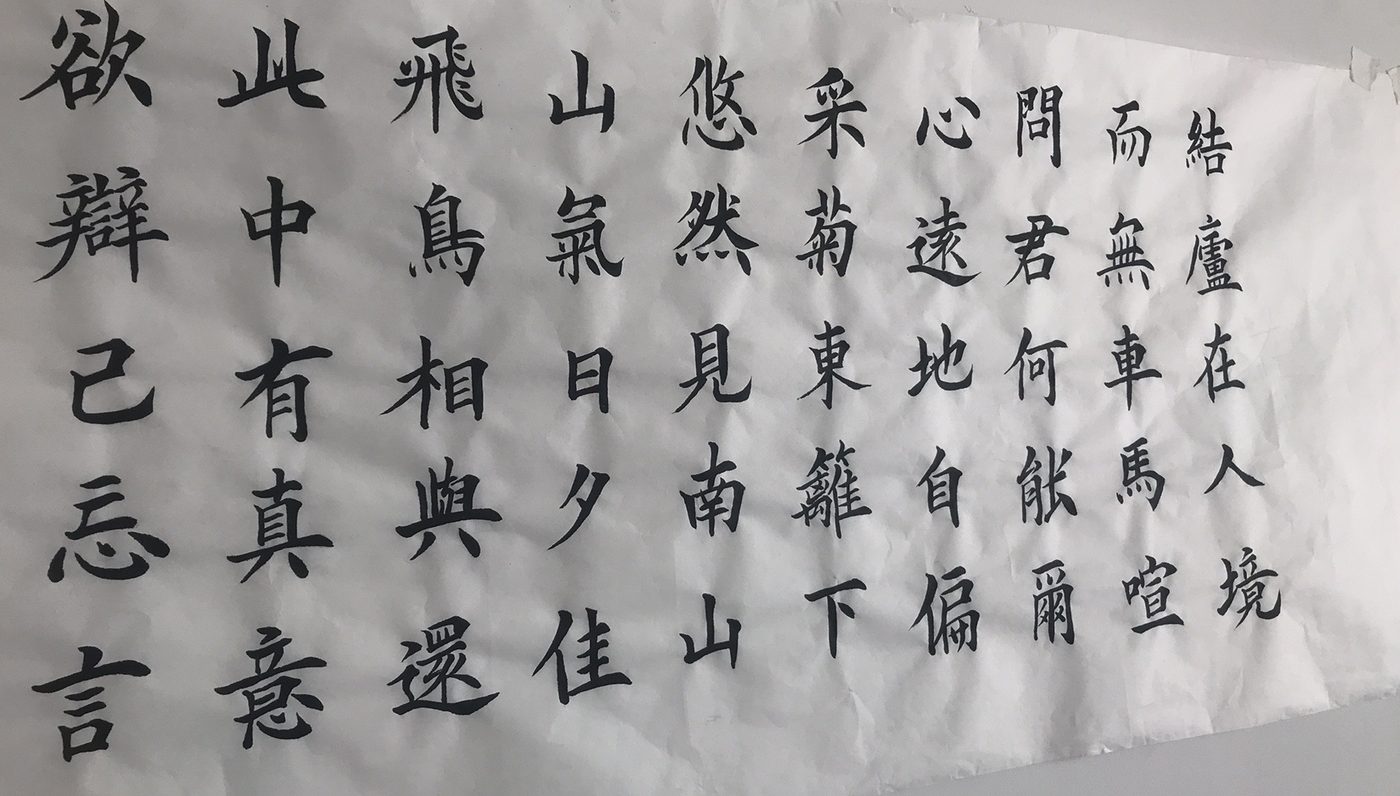 楷书 · 陶渊明《饮酒·其五》 纸本